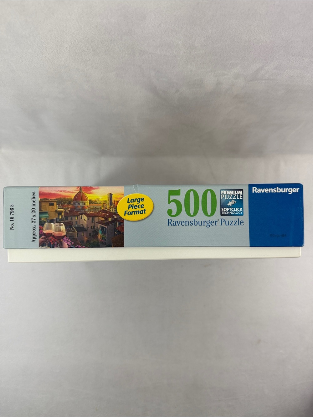 Ravensburger 500-Piece Sunset Terrace Wine Glasses Floral Buildings Puzzle - Picture 7 of 7